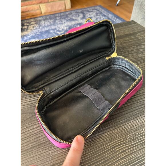 FOSSIL IVY PINK,BLUE,WHITE CANVAS FABRIC COSMETIC BAG,TRAVEL CASE,SHAVING KIT - Picture 5 of 8